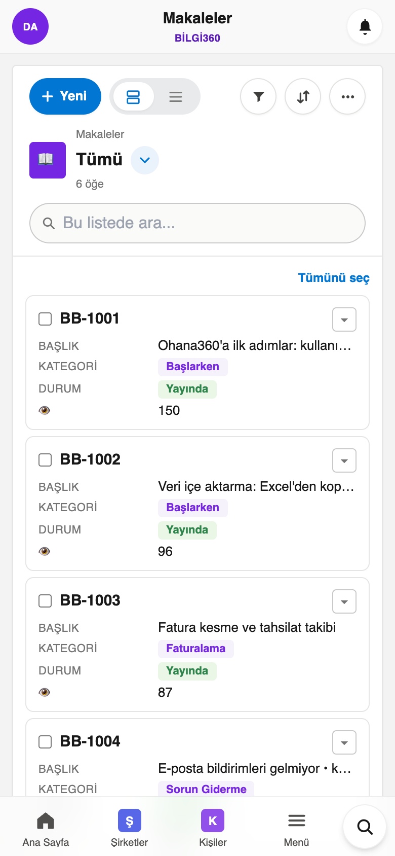 Ohana360 mobil uygulaması