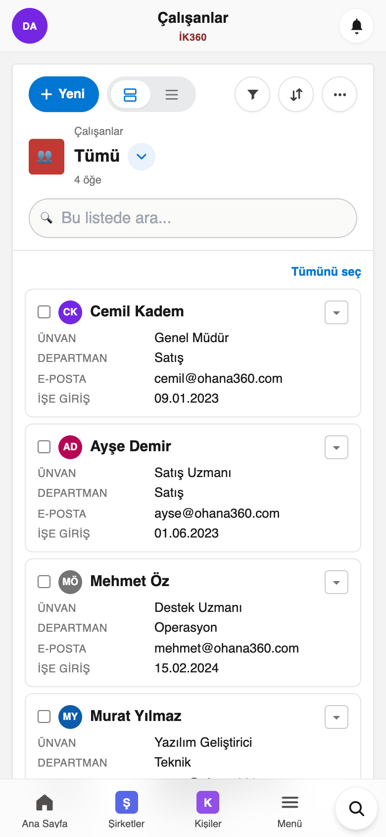 Ohana360 mobil uygulaması