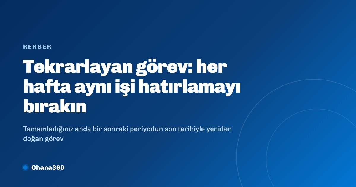 Tamamlandığı anda bir sonraki periyodun son tarihiyle yeniden açılan tekrarlayan görevin dört adımlı döngüsünü gösteren çizim