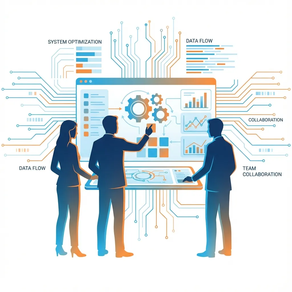 Team of Salesforce experts working together visualization